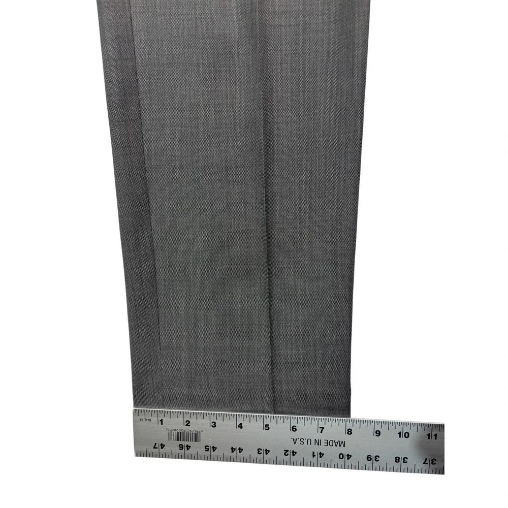 Calvin Klein 48XL 48L 40x34 Gray 2pc Pant Suit 100% Wool Slim Fit Flat Front